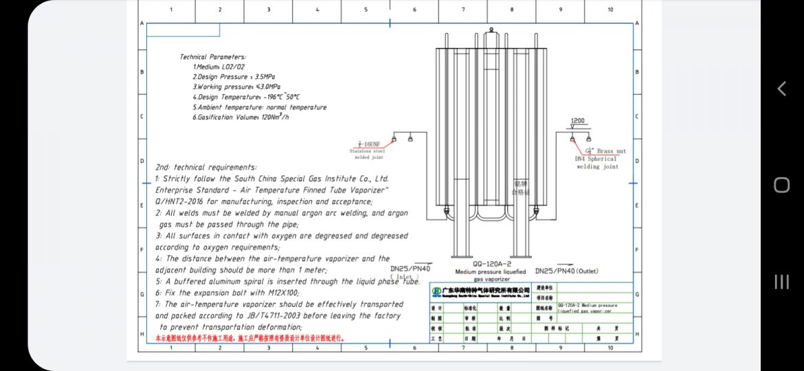 Thiết kế dàn hóa hơi 120m3
